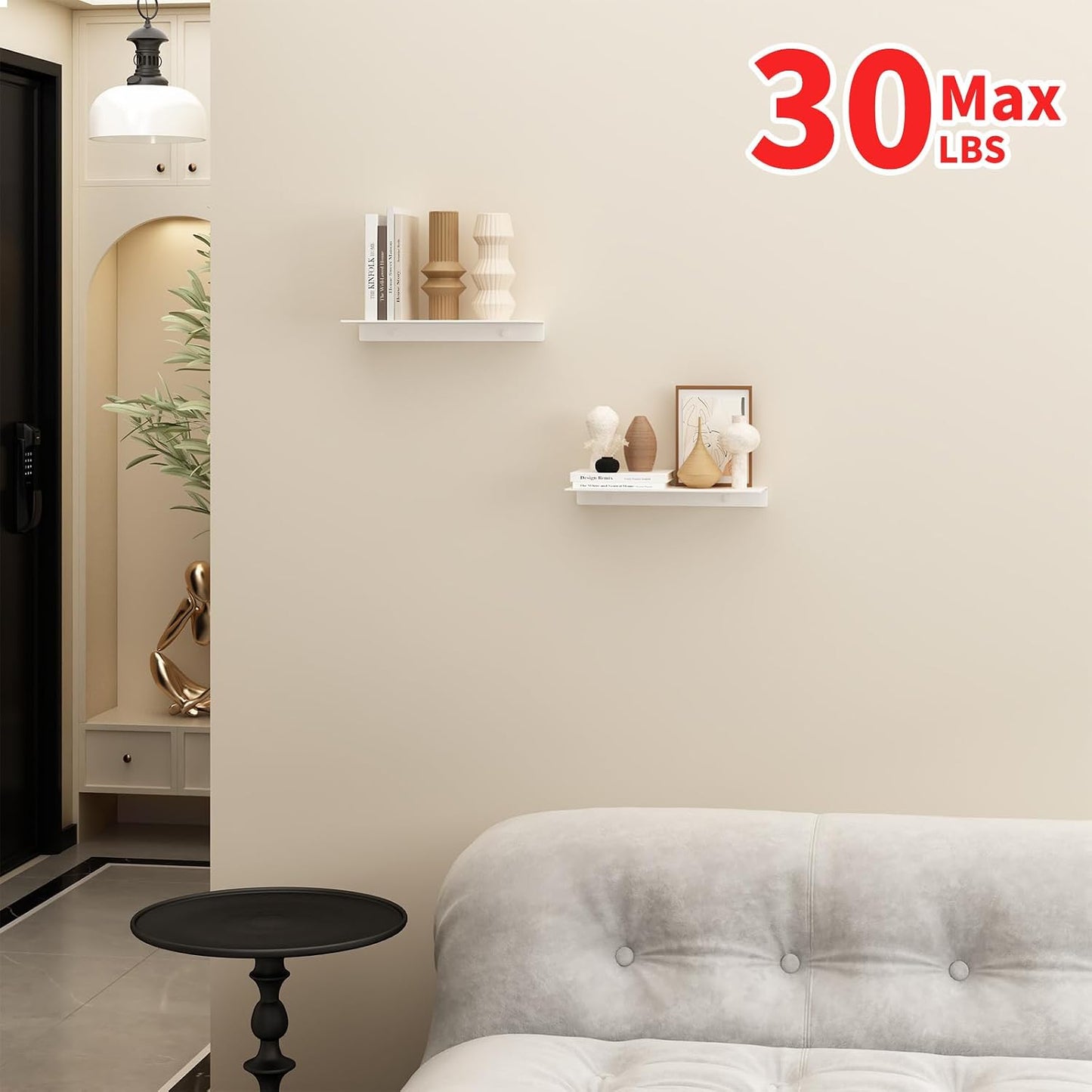 Estantes flotantes blancos para pared 30cm 2 Pzas