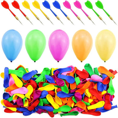 500 Globos Látex 6pulg 10 Dardos Plástico Juegos Aire Libre