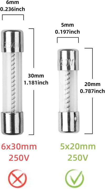 10 Pzas Fusible Vidrio Soplado Lento 3.15A