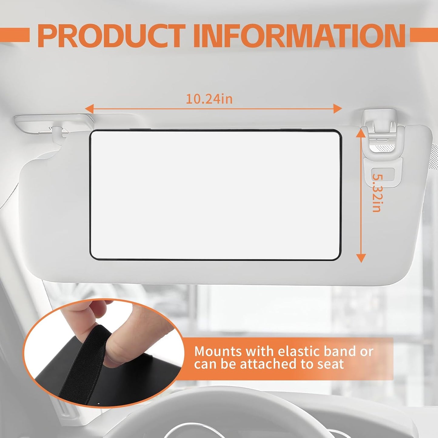Espejo visera automotriz con correas para maquillaje