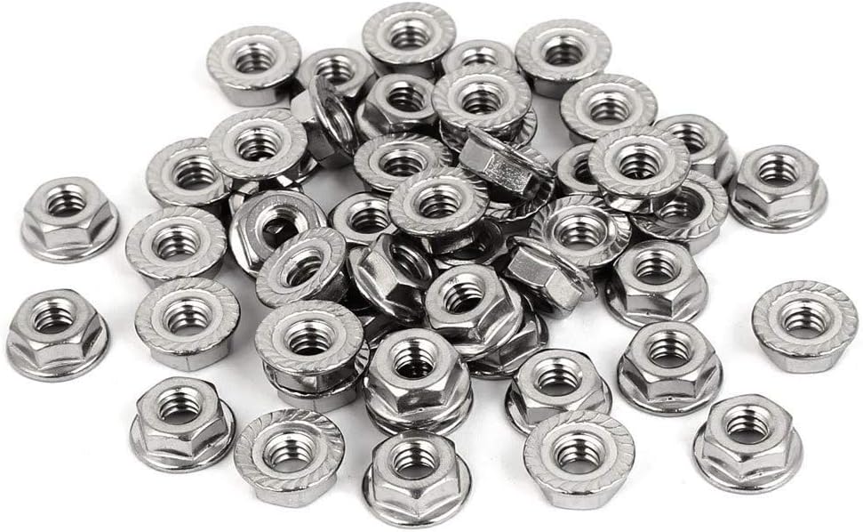 Tuercas brida hex dentadas acero inox 50 pzas M8