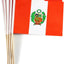 12 Pzas Bandera Perú poste madera maciza