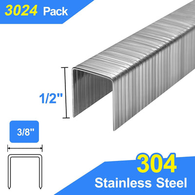 Grapas T/50 acero inox 304 3/8pulg 3024uds comp