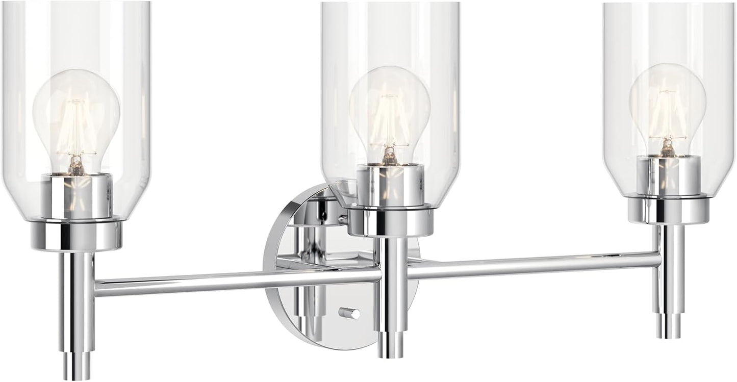 Lámpara tocador 3 luces cristal cromo comp techo