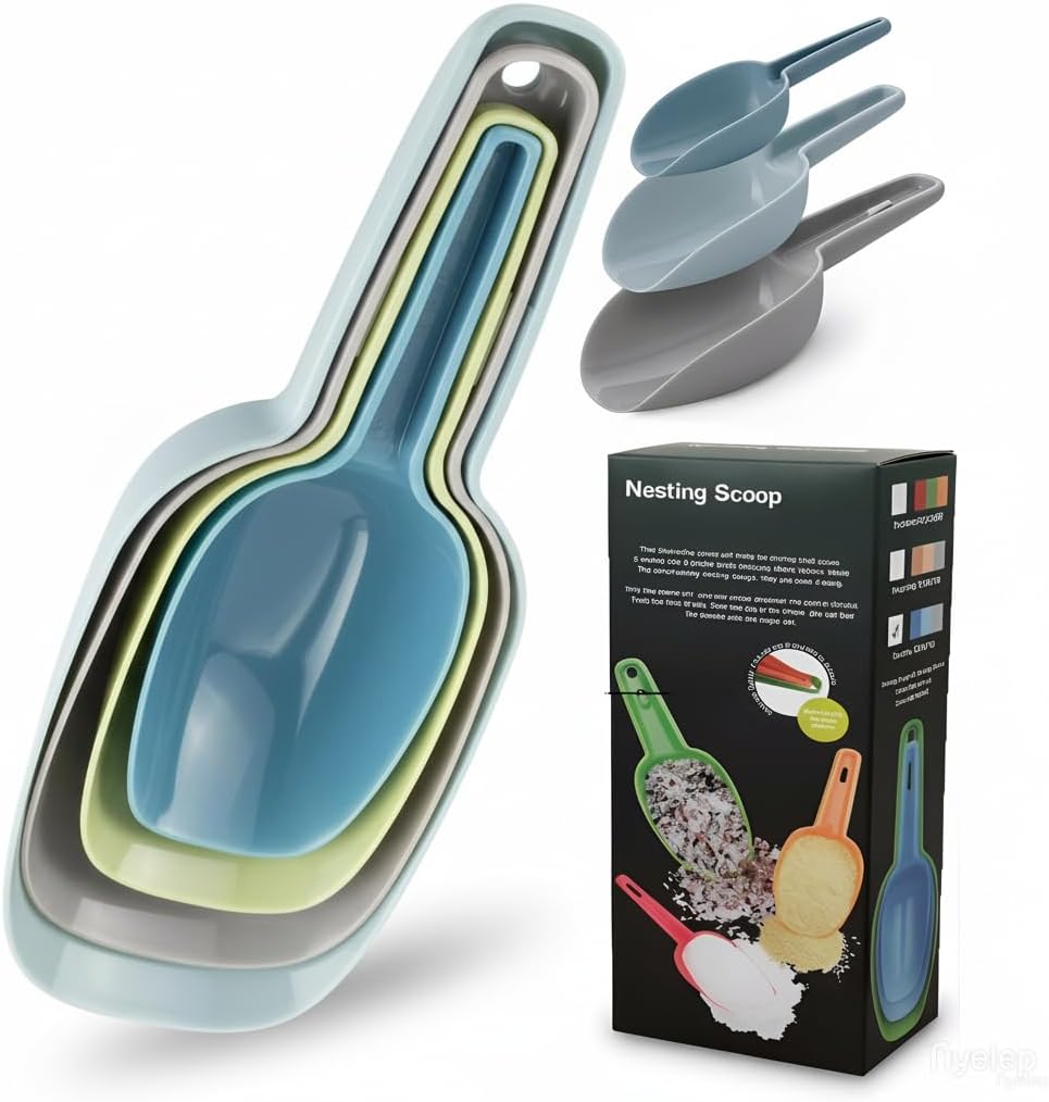 Set 4 Cucharas Plástico Multiuso Hielo Harina Café Sin BPA
