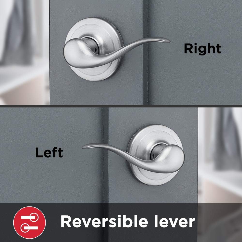 Manija puerta paso elegante sin bloqueo cromo satinado