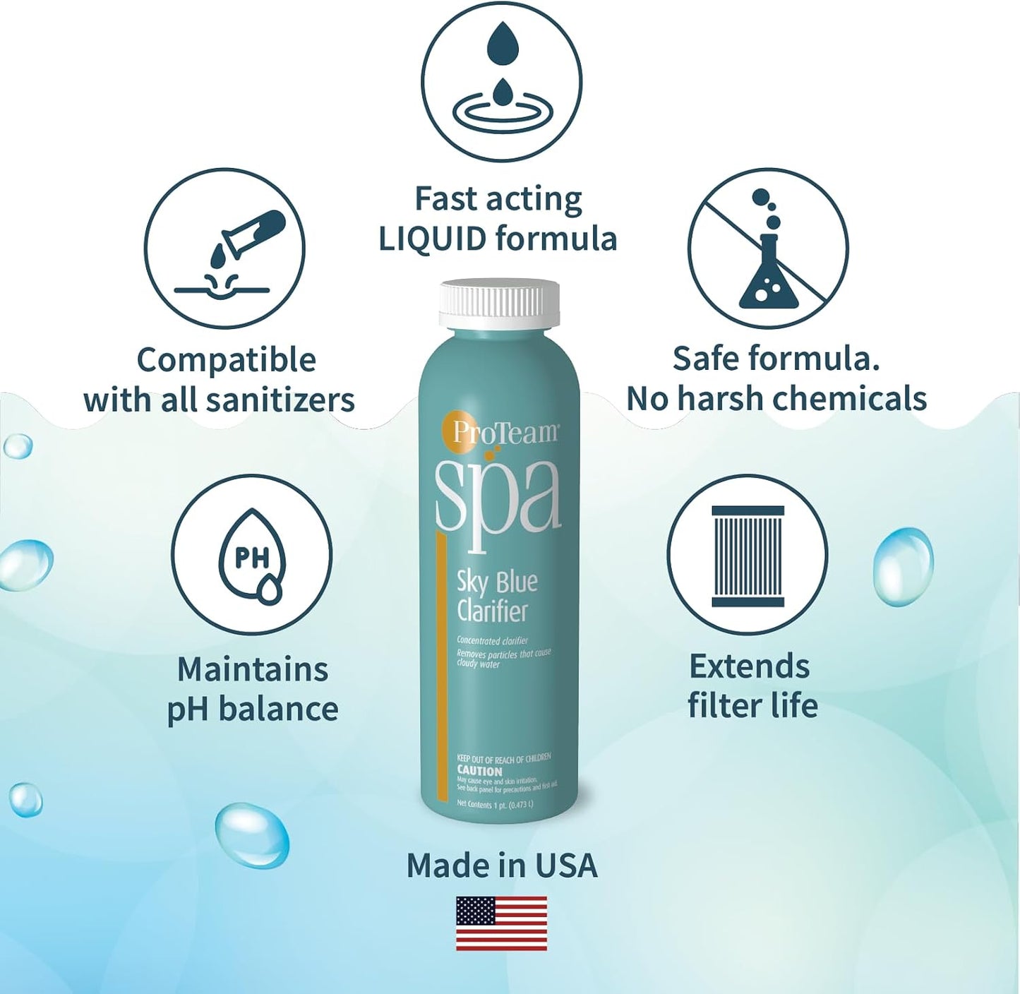 Clarificador spa azul cielo para bañera hidromasaje