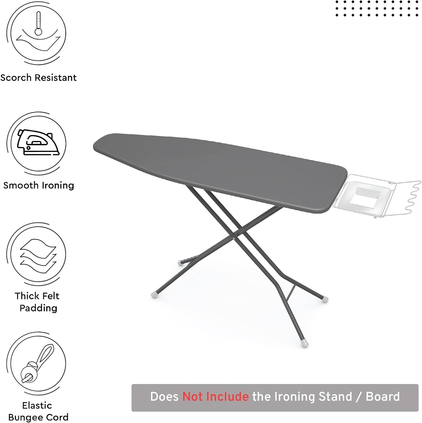 Funda tabla planchar 54x15pulg acolchado 4mm resistente calor
