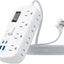Regleta 12en1 con 8 tomacorrientes, 4 USB, extensor pared 5ft