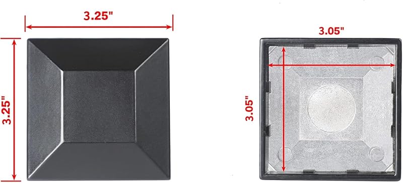 Tapas poste valla aluminio ajuste a presión 4 Pzas Negro