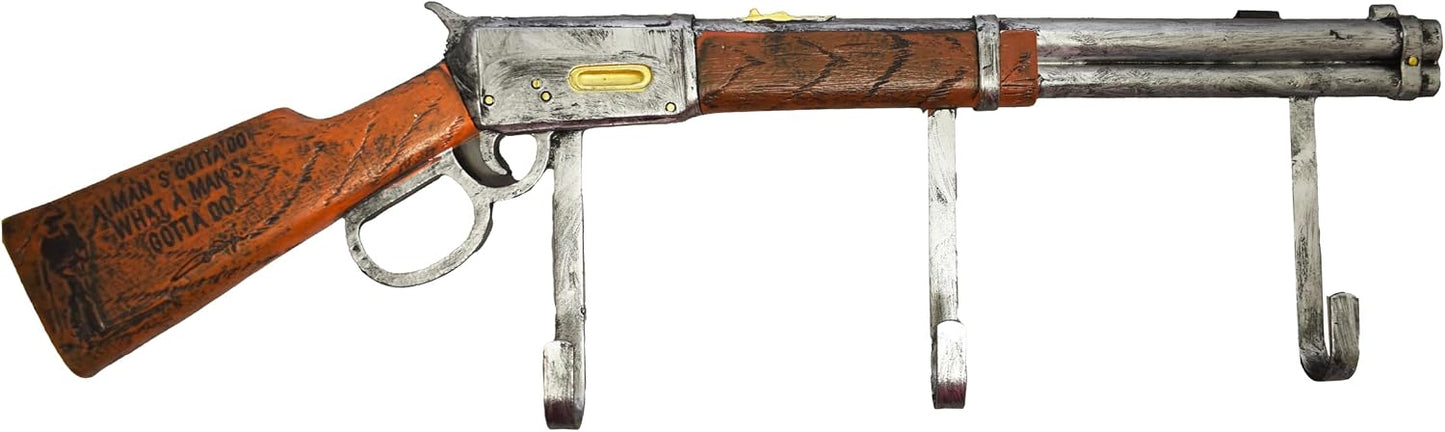 Perchero sombreros estilo rifle John Wayne