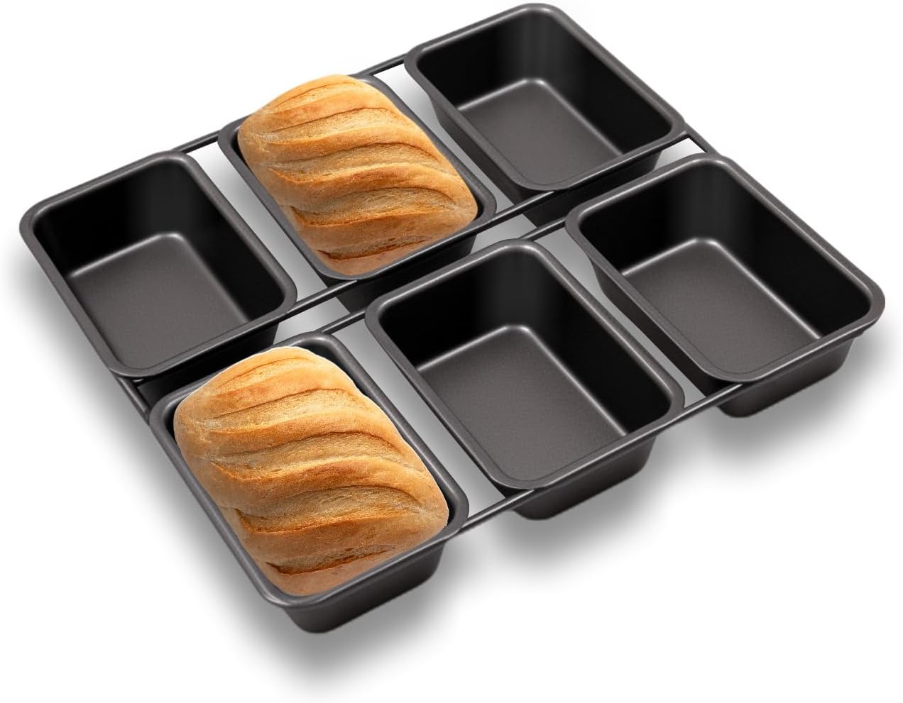 Molde pan de horno 6 cavidades acero carbono antiadherente