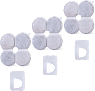3 Pack Filtros y 3 Pack Esponjas Fuente Agua Perros Grandes