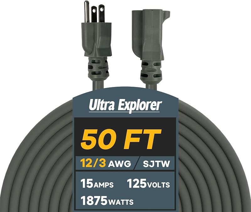 Cable extensión 50ft 3 puntas con tierra uso interior