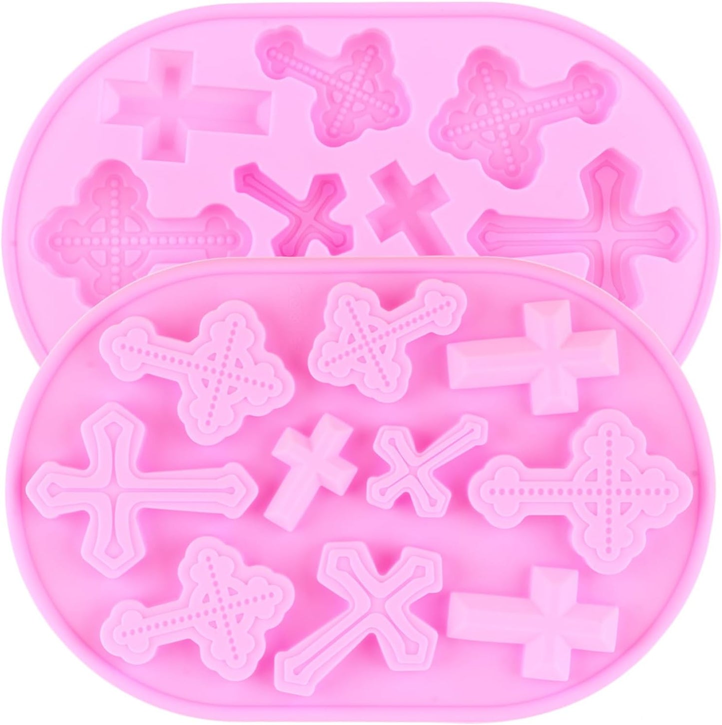 10 Moldes Silicona Cruz para Chocolate Dulces Bautismo