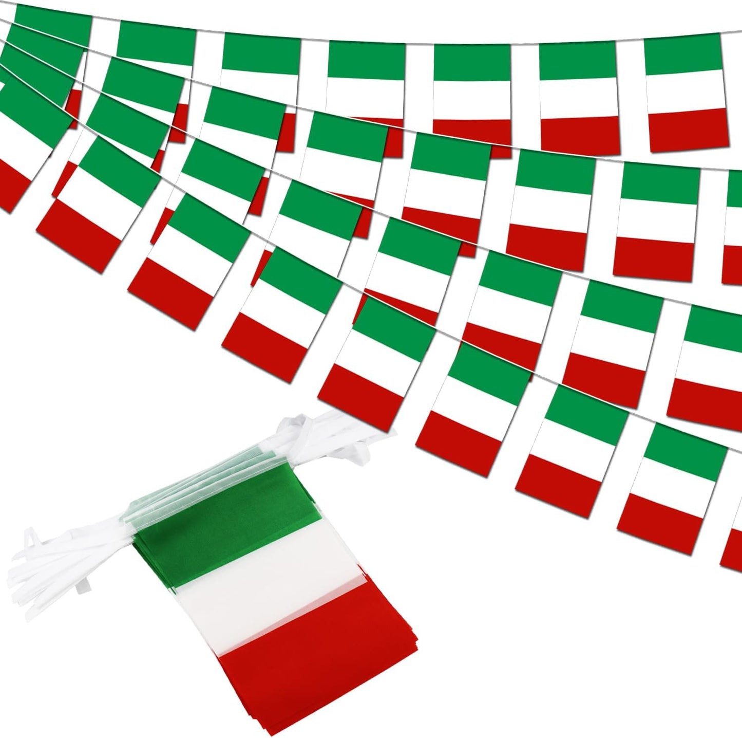 Banderín cuerda Italia 38 pzas 42ft para decoración fiesta