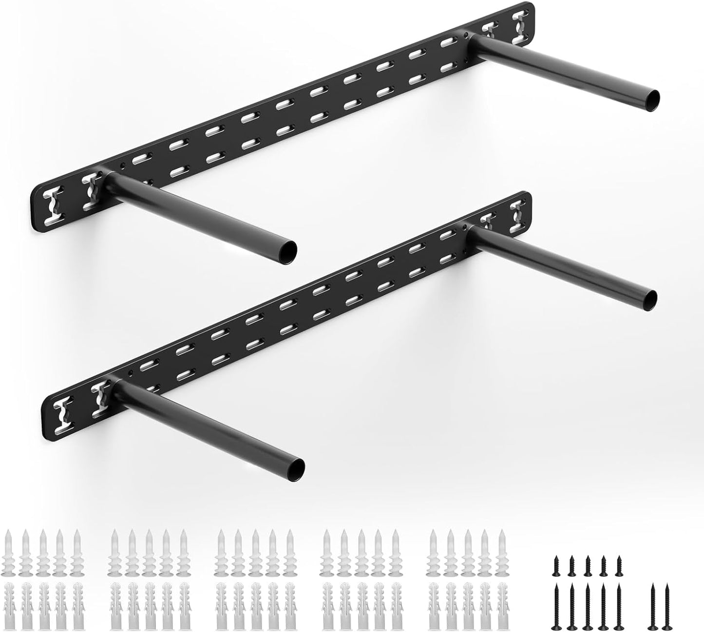 2 Pzas Soporte Estante Flotante Metal Oculto 22x6pulg