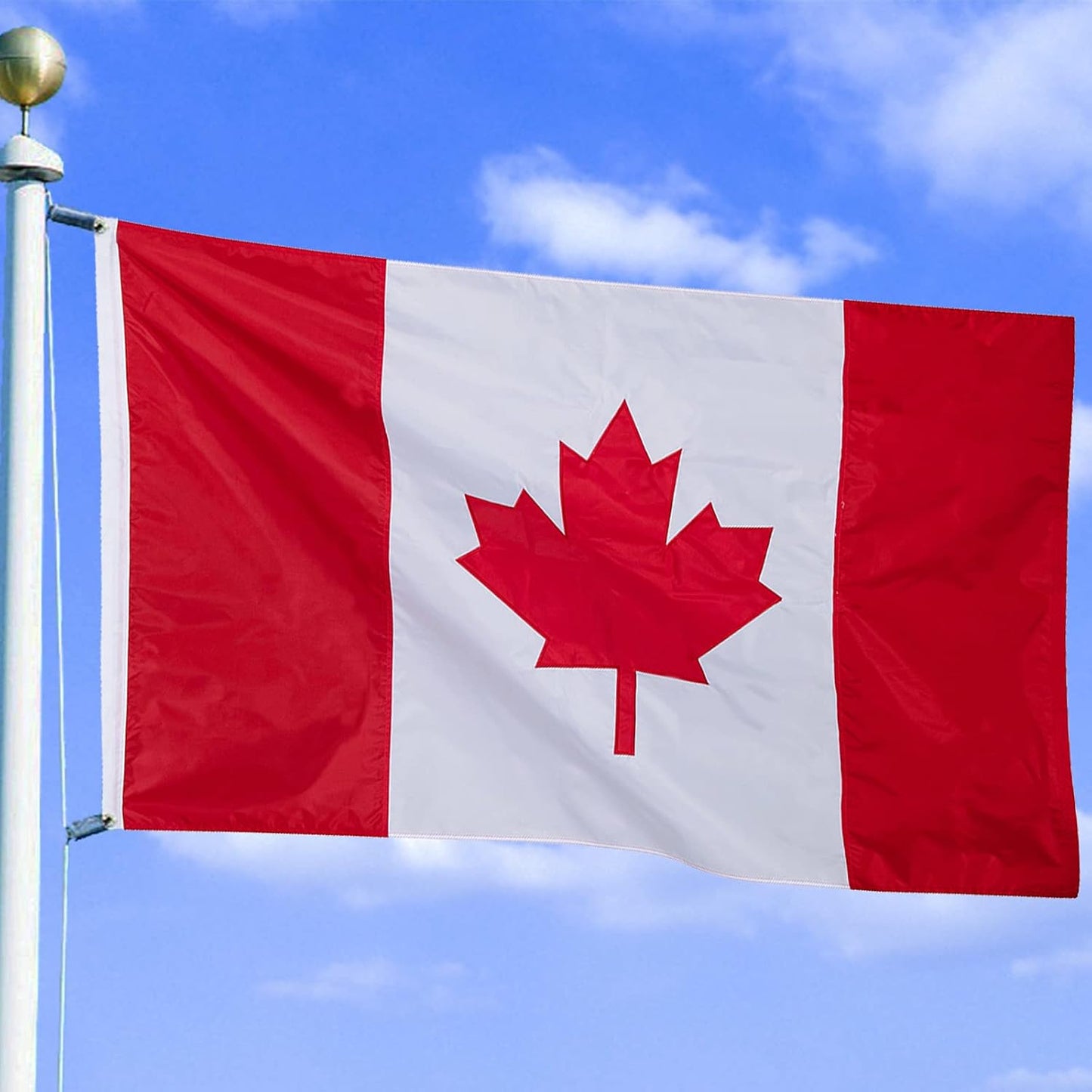 Bandera Canadá 3x5ft nailon 210D resistente UV hojas arce
