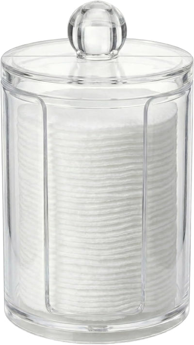 Dispensador algodón plástico transparente con tapa