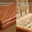 Caja organizadora joyas madera terciopelo bisagras