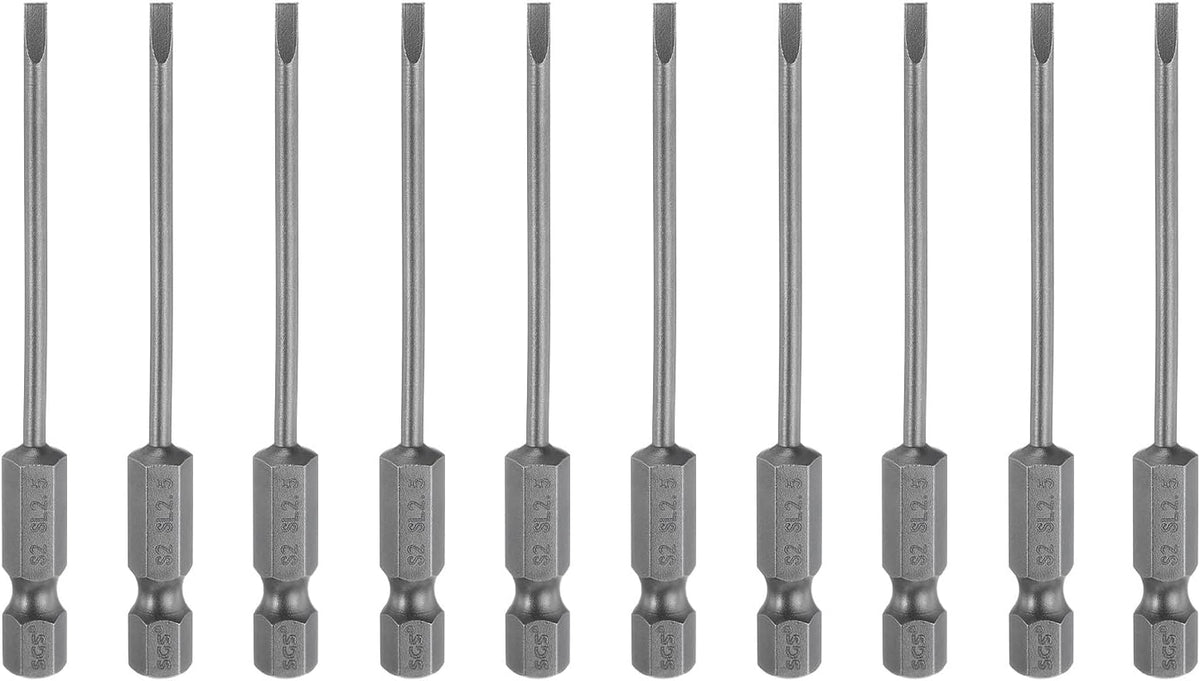 Brocas destornillador acero S2 1/4pulg hex 3pulg largo
