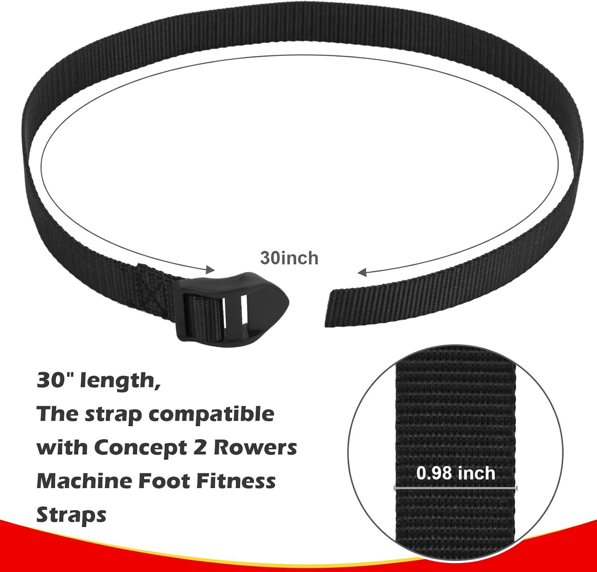 Correas para pies Concept 2 Rower modelos D y E pack 2