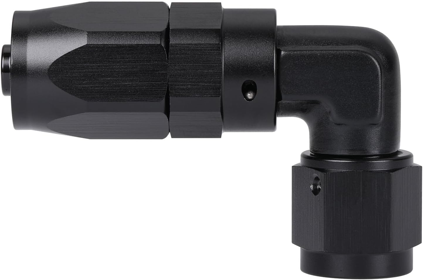 Codo adaptador manguera aluminio negro 90grados