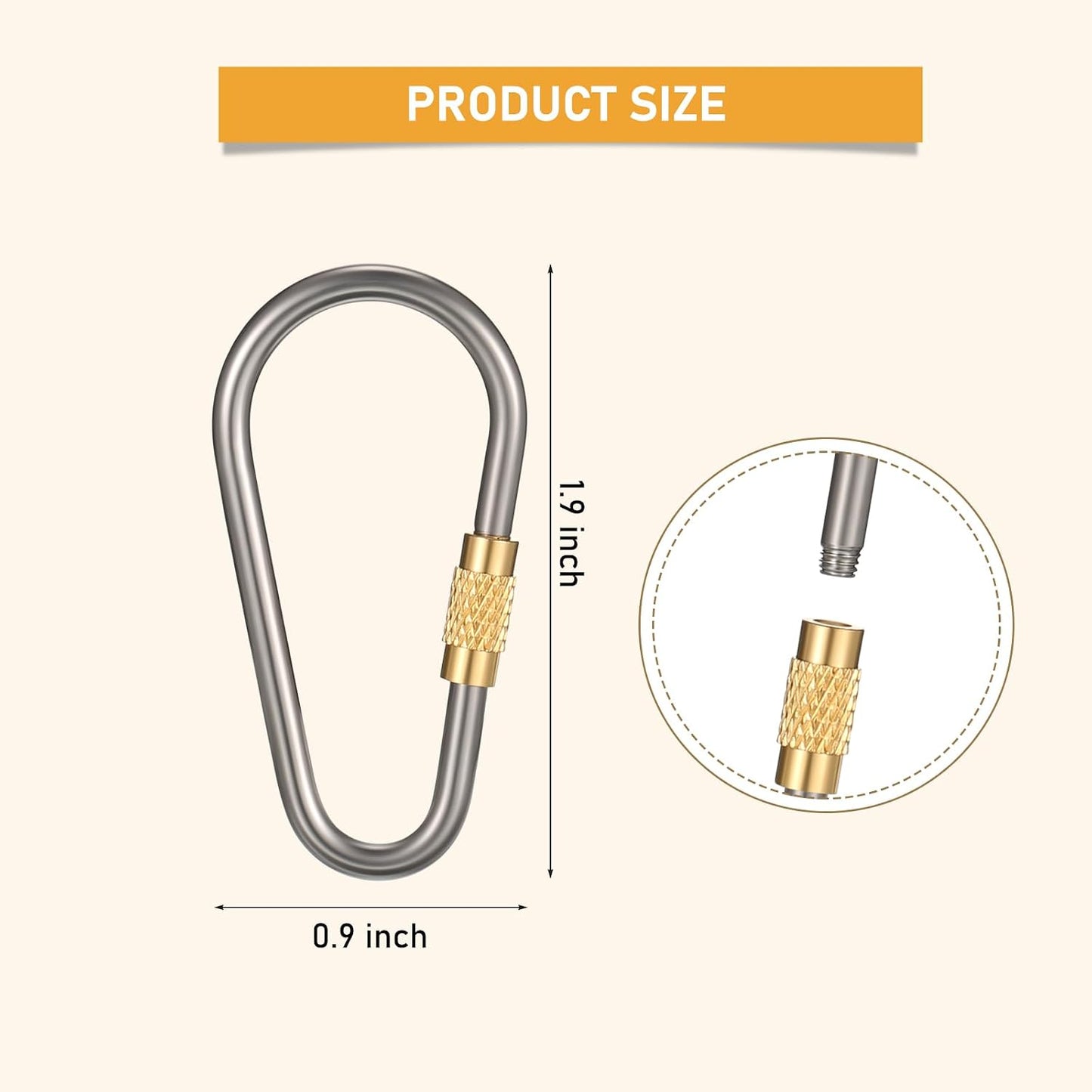 Clips bloqueo anillo D llavero uso interior exterior resistente