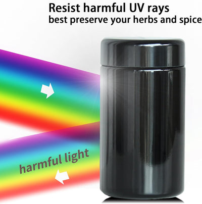 Tarro vidrio hermético 150ml negro para café y especias