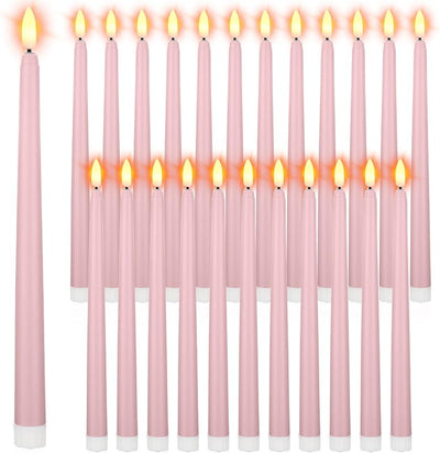 24 Velas Cónicas LED Sin Llama 11pulg Parpadeantes Navidad