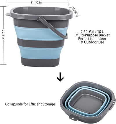 2 Cubos Plástico Plegables 10L Bañera Maceta
