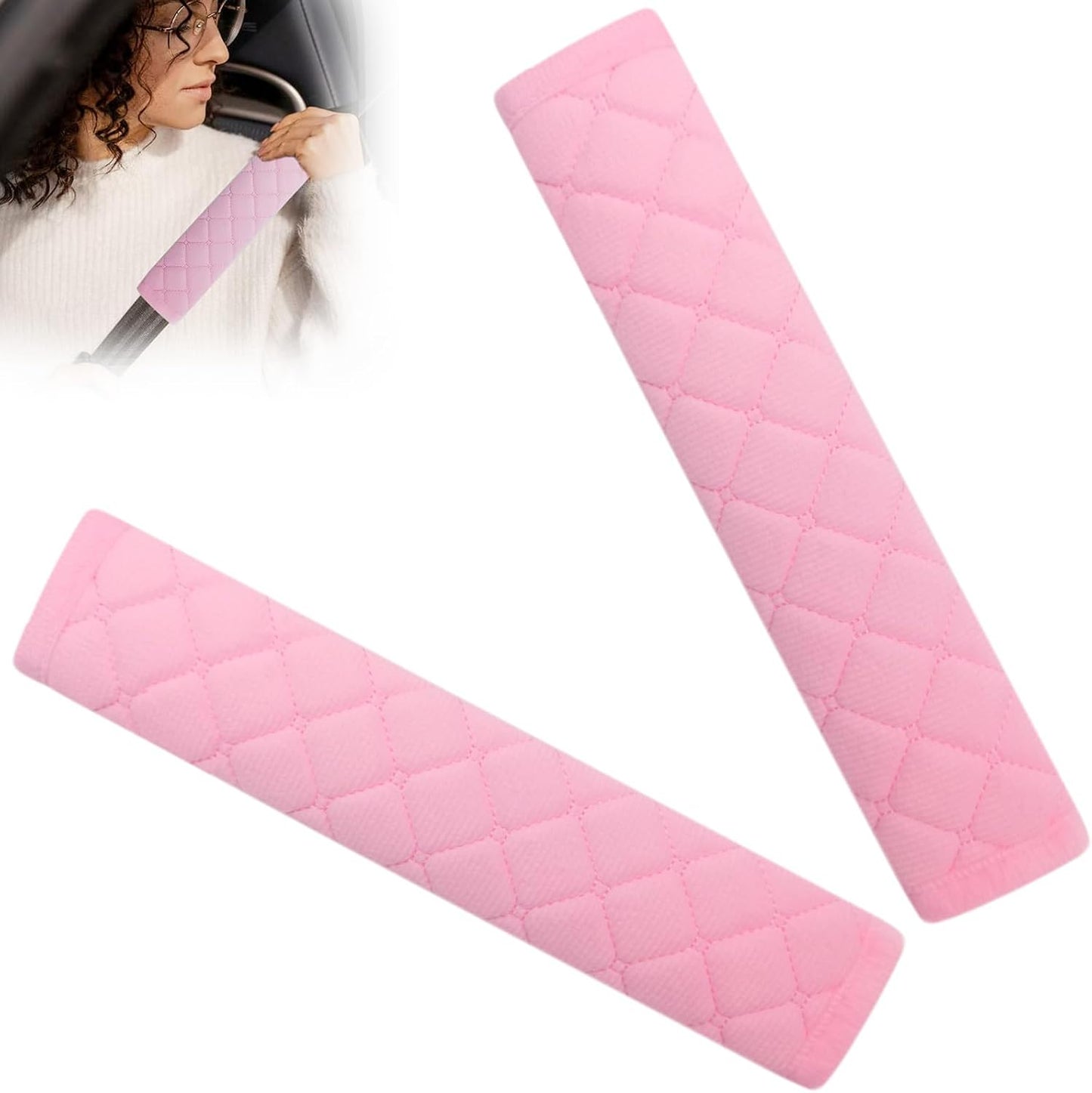 Funda cinturón seguridad 10.63pulg rosa set 2 para auto
