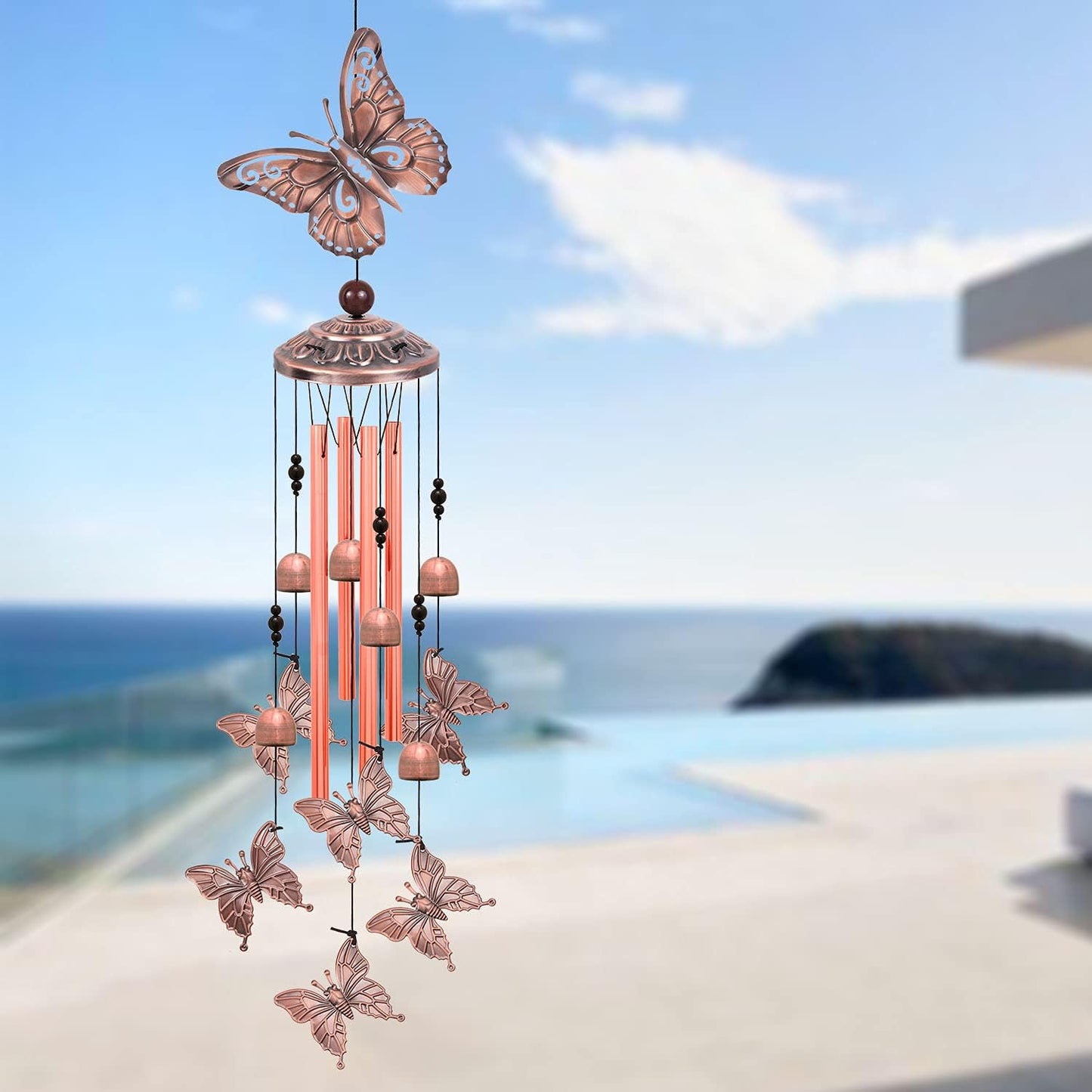 Campanillas de viento de mariposa para exteriores