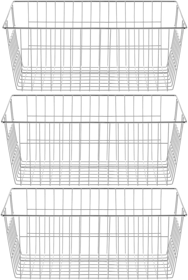 Cestas alambre cromado para congelador y hogar set 3