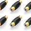 6 Pzas Acopladores RCA Hembra Chapados Oro