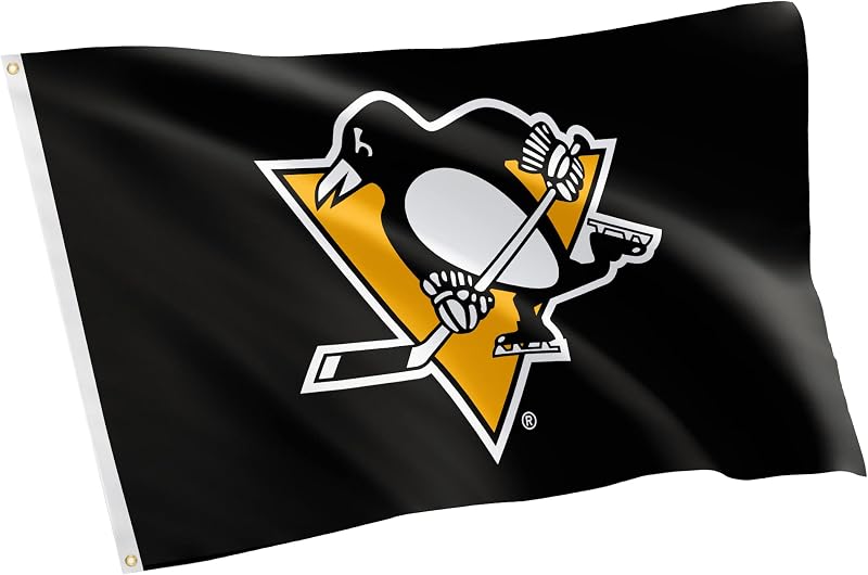 Bandera pingüinos Pittsburgh 3x5ft poliéster
