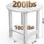 Mesa auxiliar redonda plástico 18" 2 niveles blanco