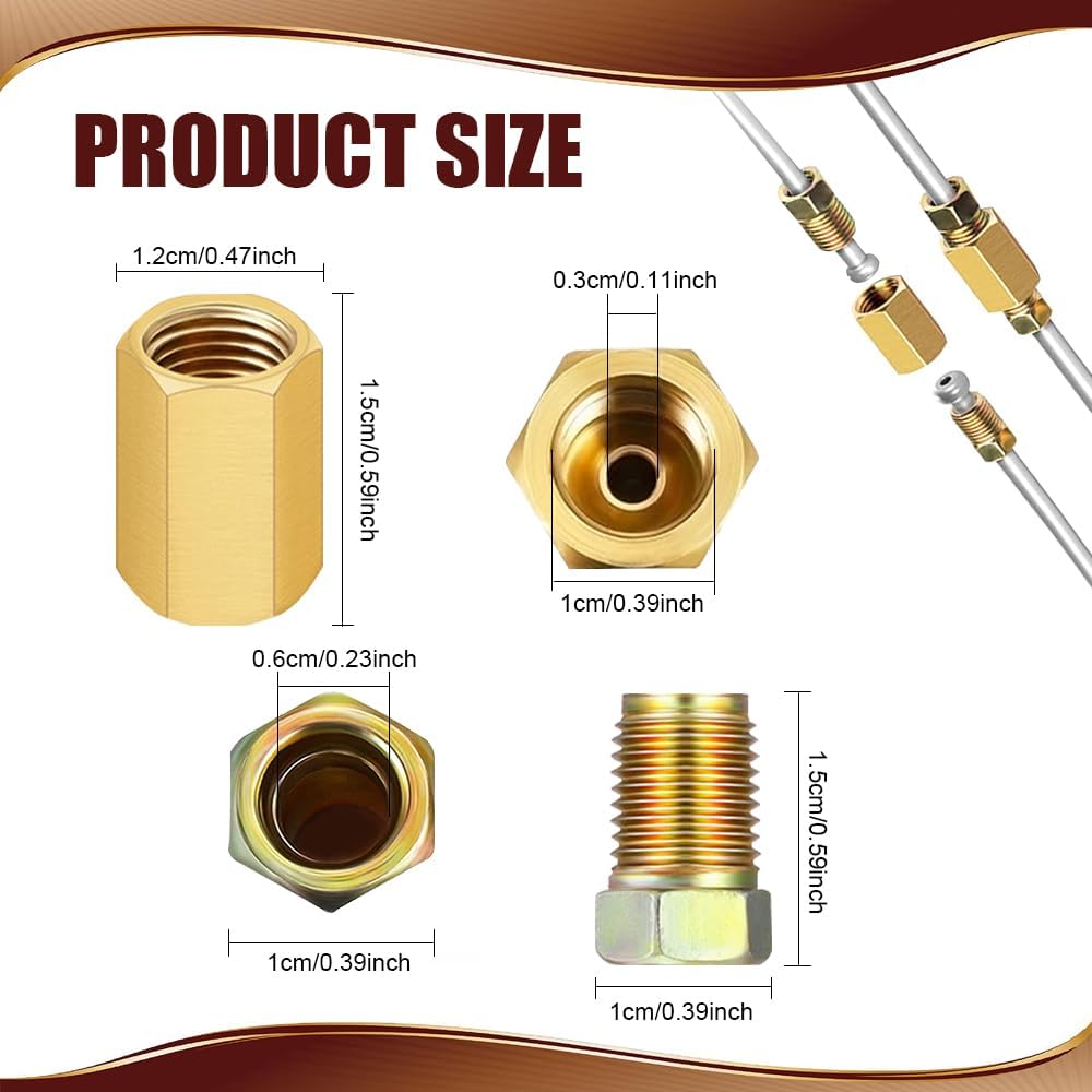 12 Pzas Kit Línea Freno 3/8-24 Hilos 3/16pulg