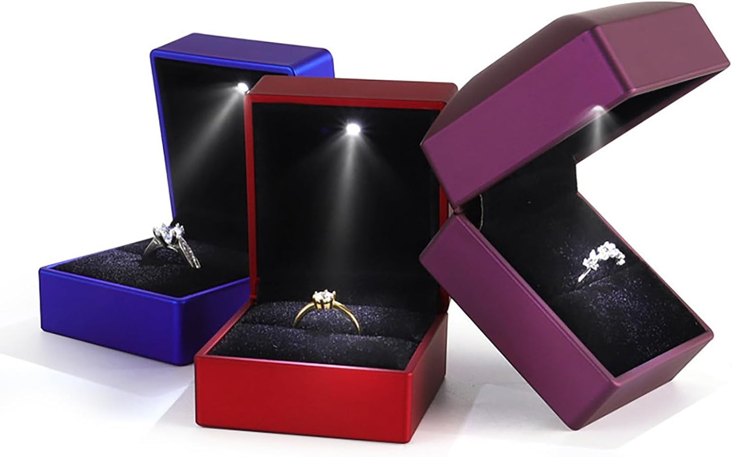 Caja anillo con luz LED para propuesta boda y regalo