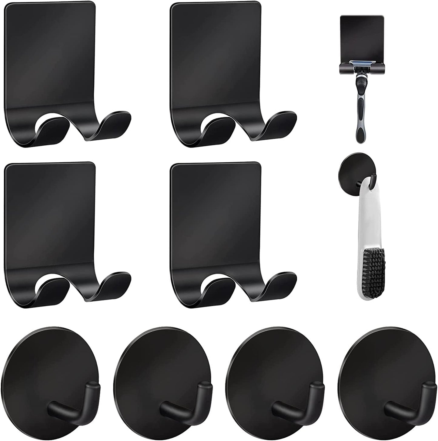 Soporte maquinilla ducha acero inox con ganchos