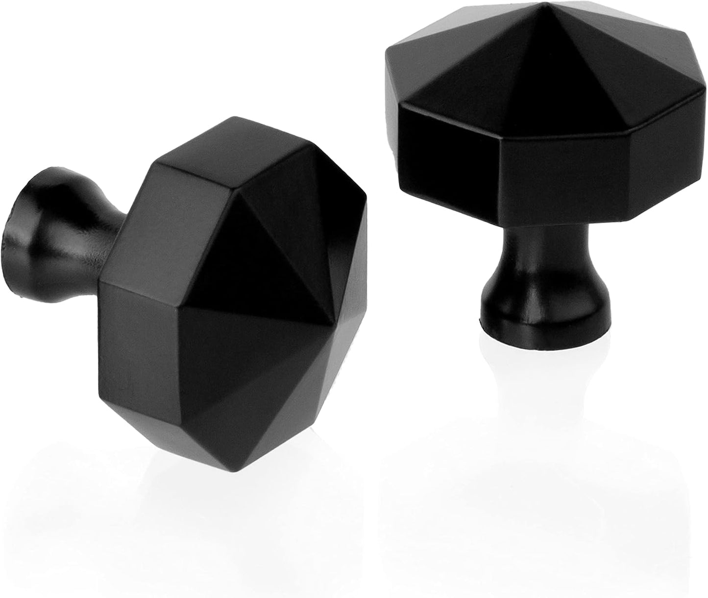 Pomo gabinete forma diamante negro 10 pzas 1pulg contemporáneo