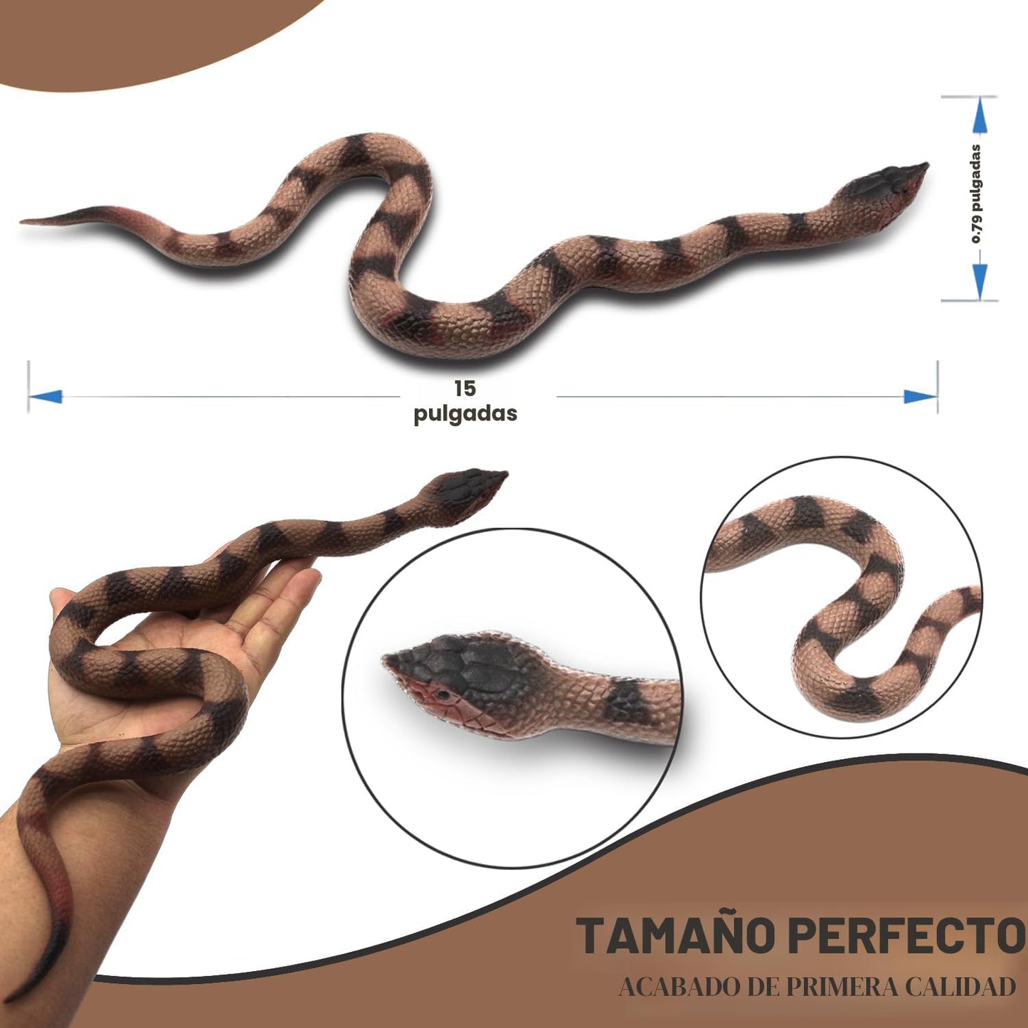 Serpiente plástica realista para asustar pájaros jardín