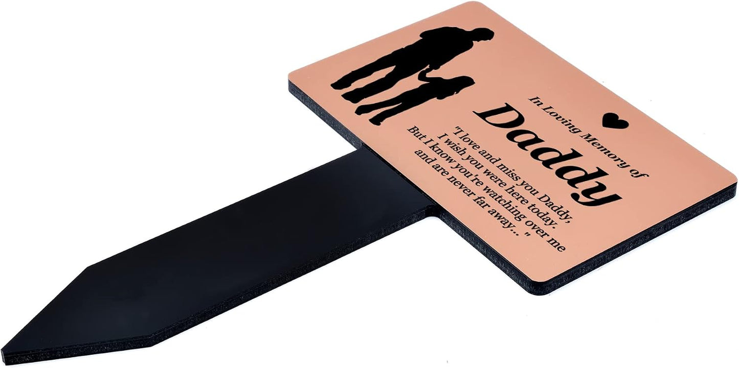Estaca conmemorativa papá e hija placa cobre