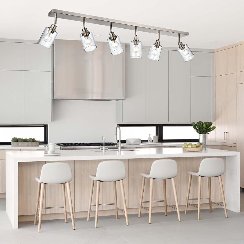 Kit 6 luces níquel cepillado para cocina isla comedor