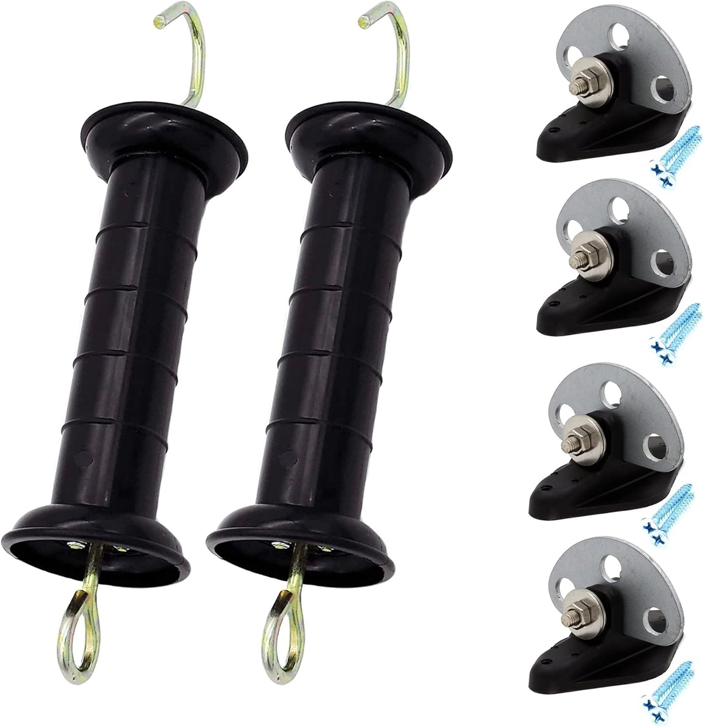 Manija puerta resorte valla plástico anclaje negro