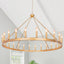 Candelabro rueda vagón dorado 48" 24 luces
