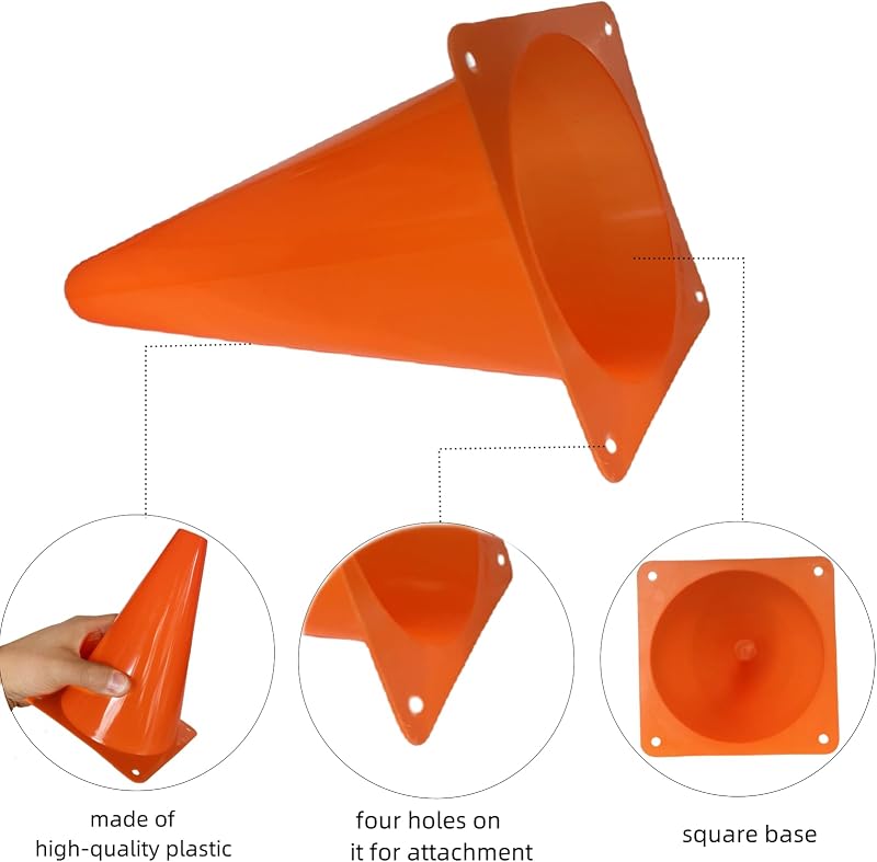 12 Conos Plástico Naranja para Baloncesto y Fútbol