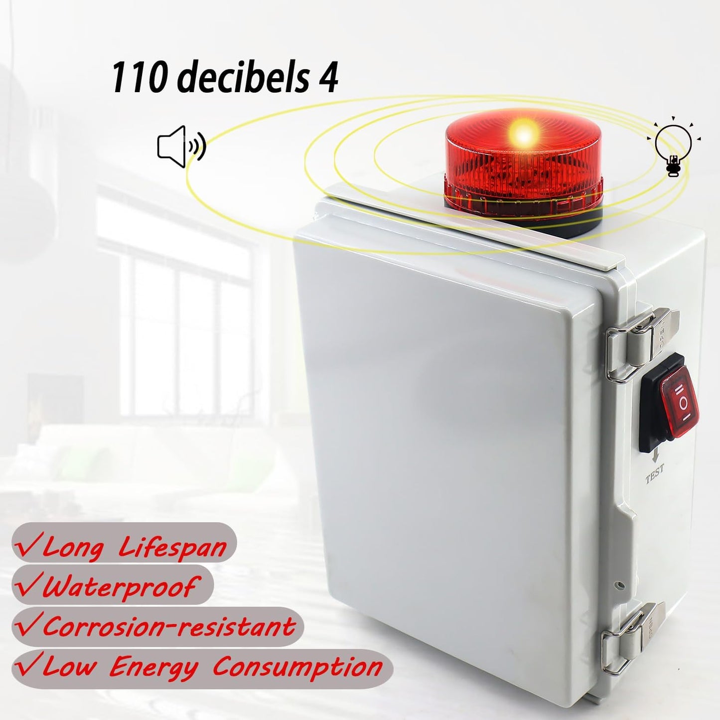 Alarma bomba sumidero con luz intermitente y 110 db