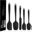 Set 6 Espátulas Silicona Antiadherentes para Hornear Negro