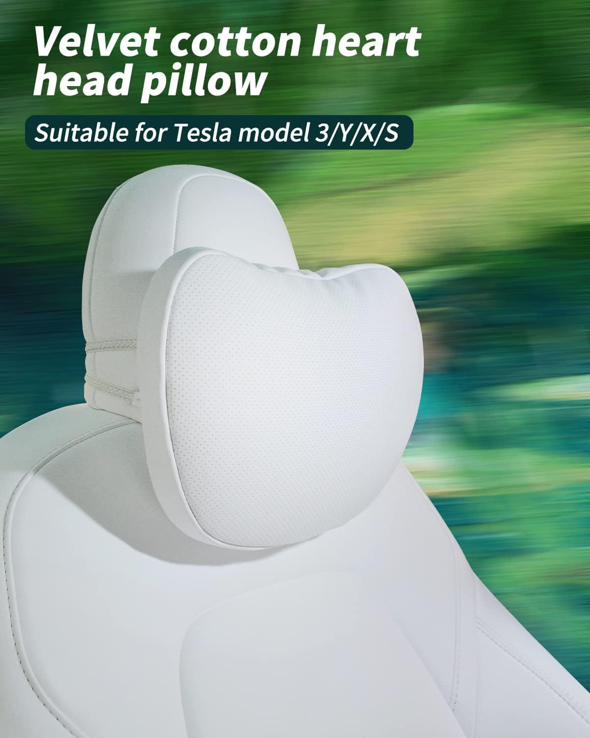 Almohada reposacabezas piel napa comp Tesla Modelo 3/Y/X/S 2